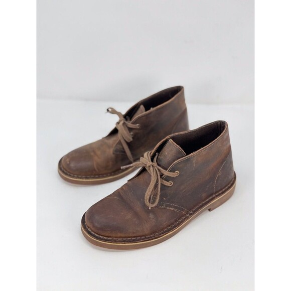 Clarks Womens Desert Boots Brown Leather Chukka Beeswax Ankle Bootie US 8.5 M - Picture 4 of 8